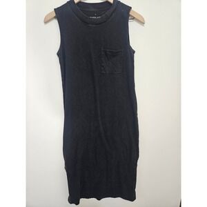 Everlane Black Cotton Sleeveless Pocket Midi T-Shirt Dress XS F-DRS-CTN-T-MID